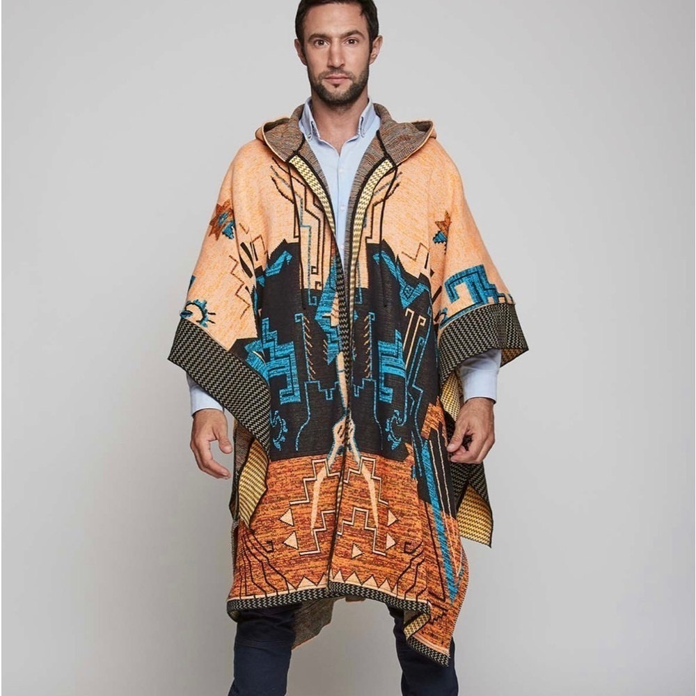 Chekanka Unisex Balam Poncho / Cape Multicolor One Size Fits All​​​​​​ - Picture 3 of 15